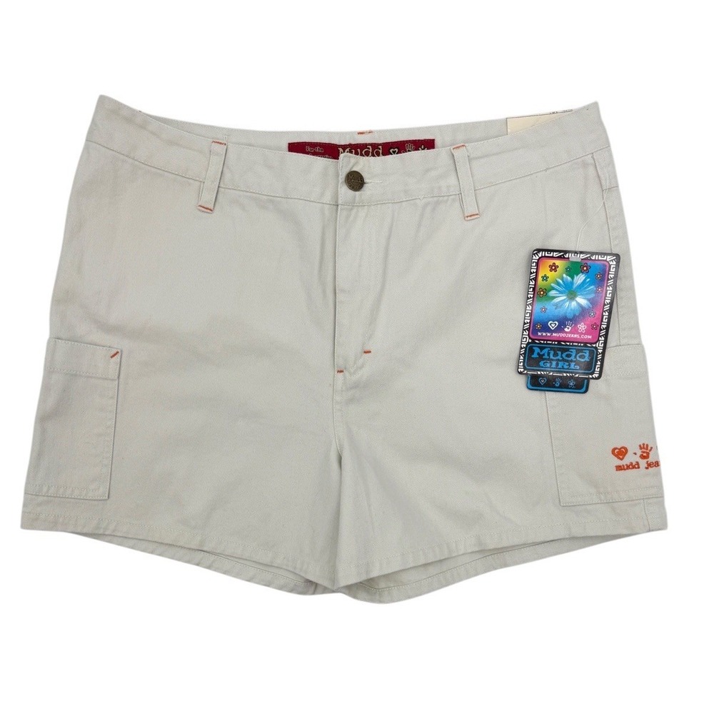 Mudd Jeans Womens 16.5 Plus Cargo Shorts Y2K High Rise Utility NWT Vintage Style